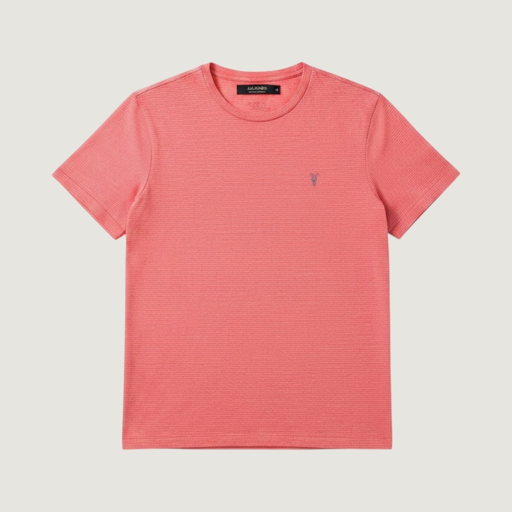 All Saints Men's Pink Stripe Tonic Crew Neck‎ Tee